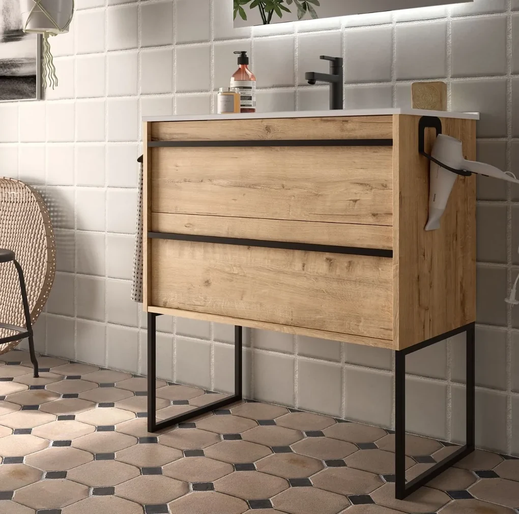 Muebles framepoten voor badkamermeubel zwart mat 33x43cm
