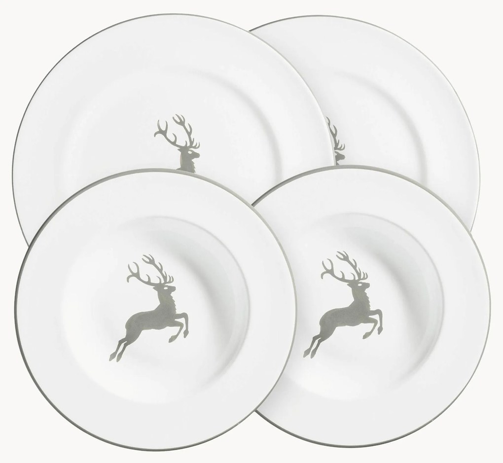 Handgemaakte serviesset Grey Deer, 2 personen, 4-delig