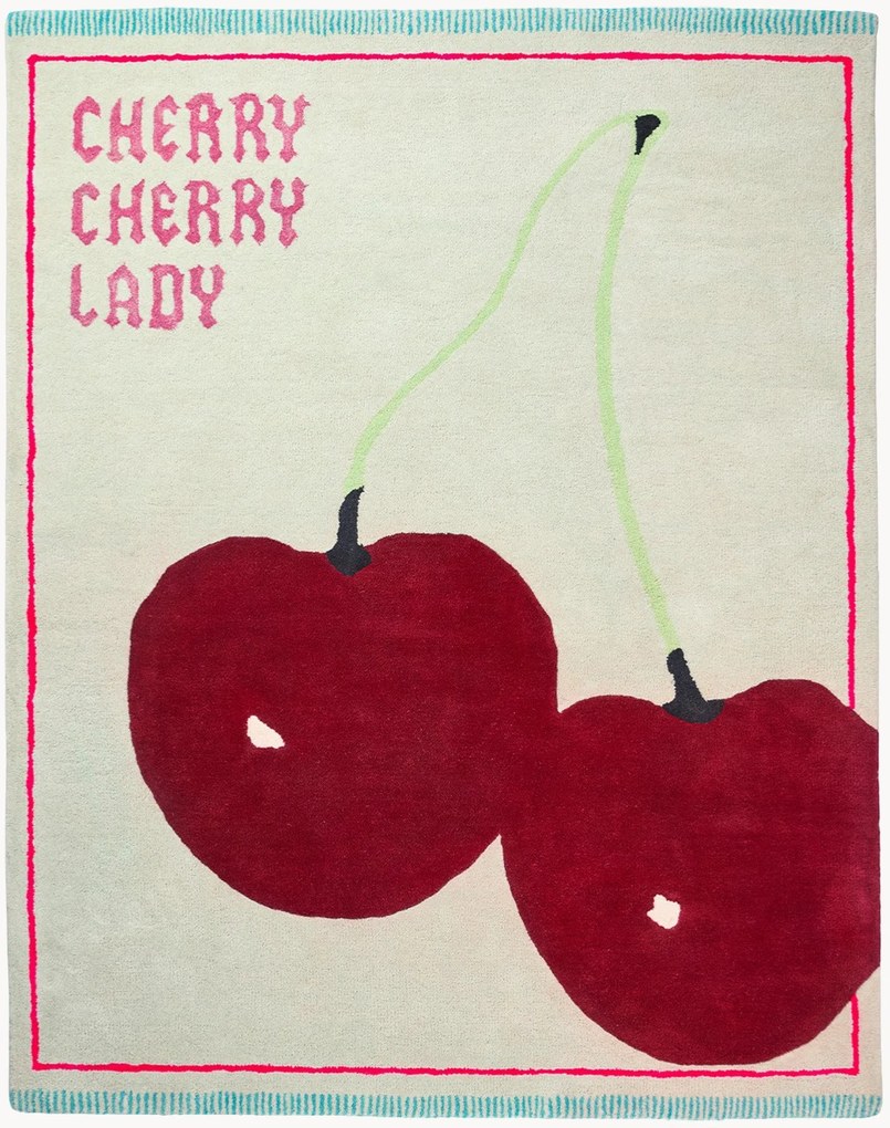 Handgeweven wollen vloerkleed Inky