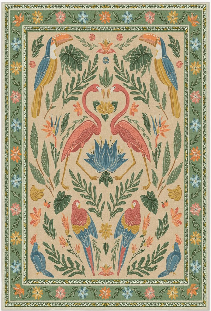 Wasbaar laagpolig vloerkleed Birds Of A Feather by Iris Apfel