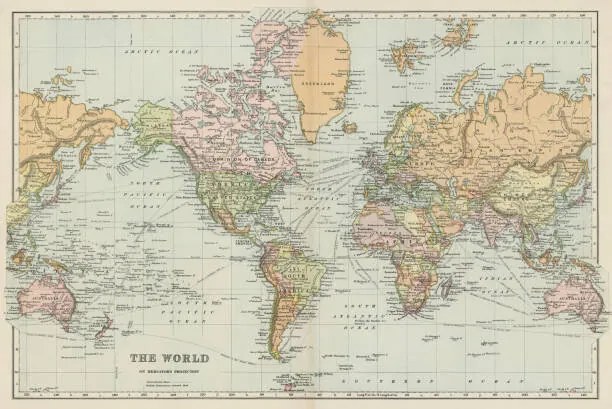 Kaart Old map of the World Map, mikroman6