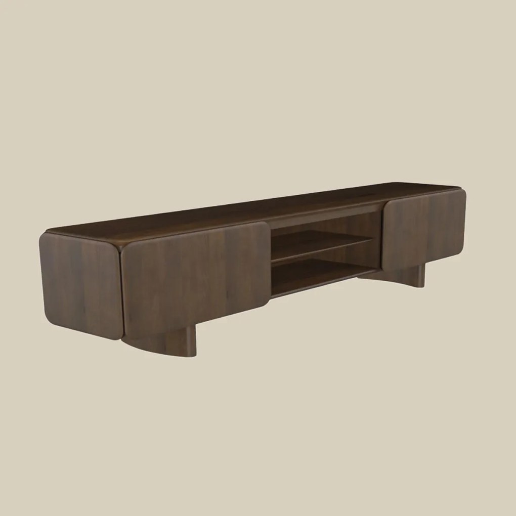 Retro Tv-meubel Hout 200 Cm - 200x40x55cm.