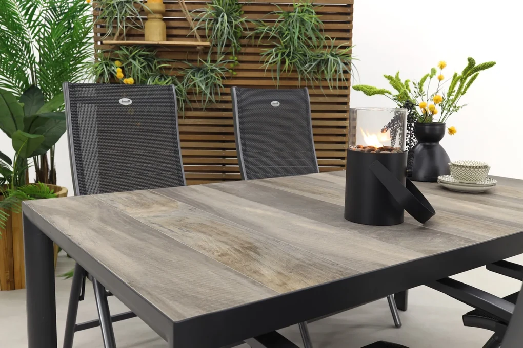 Hartman Salvatore/Kings verstelbare tuinset antraciet - 180x100 cm.