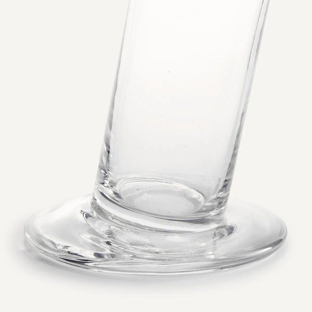 Schuine cilindervormige glazen vaas H24 cm, Stille