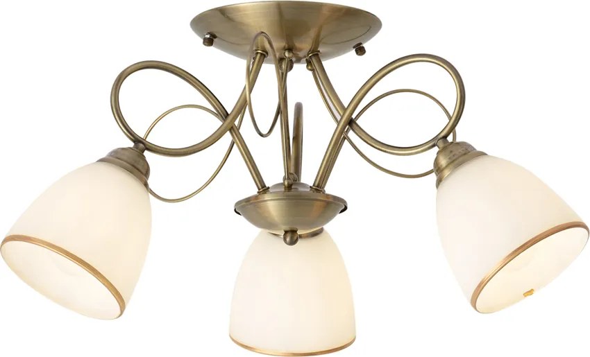 Klassieke plafondlamp brons met opaal glas 3-lichts - Katarina