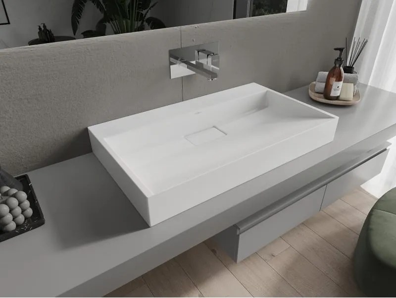 Mexen Ava opbouwwastafel van composiet B/O 80 x 46 cm, wit - 23018000