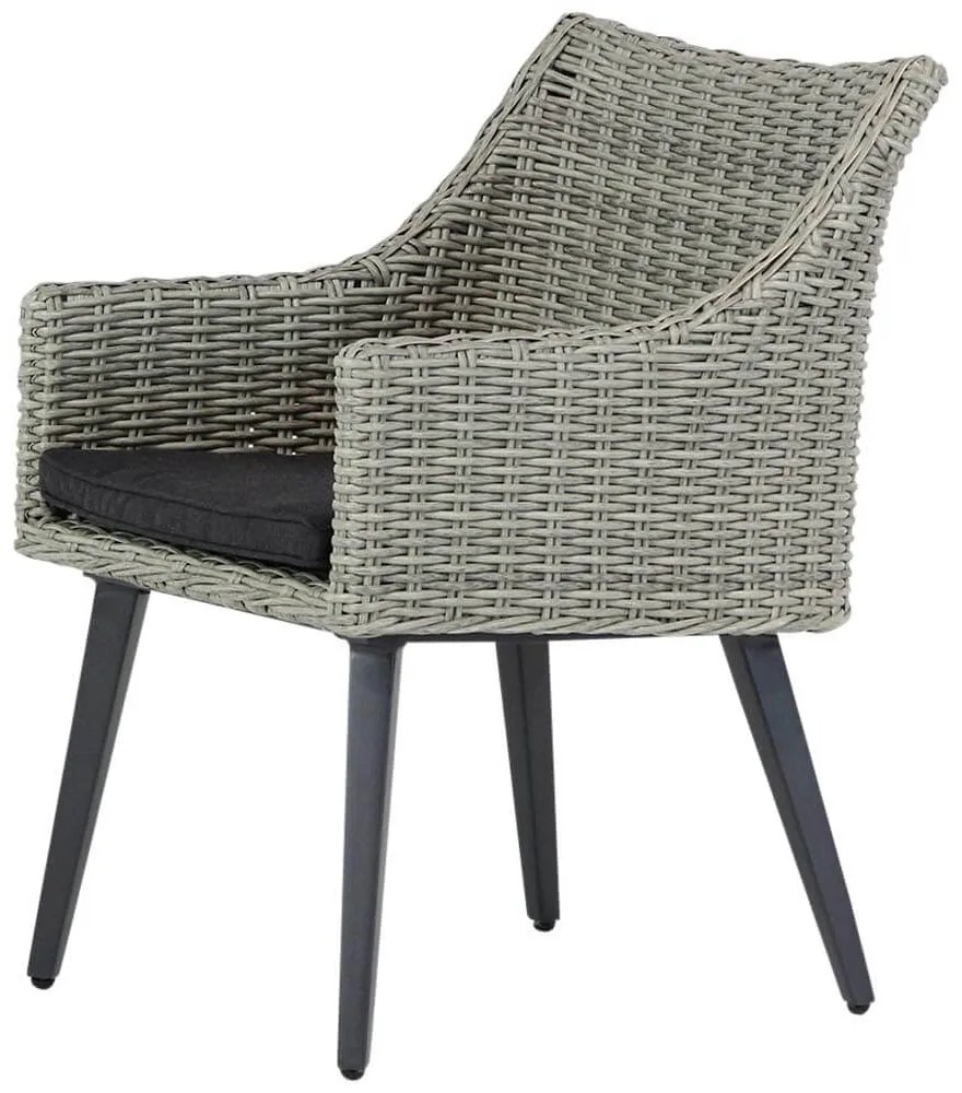 Tuinset 4 personen 95 cm Aluminium/wicker Grijs Garden Collections Milton/Veneto