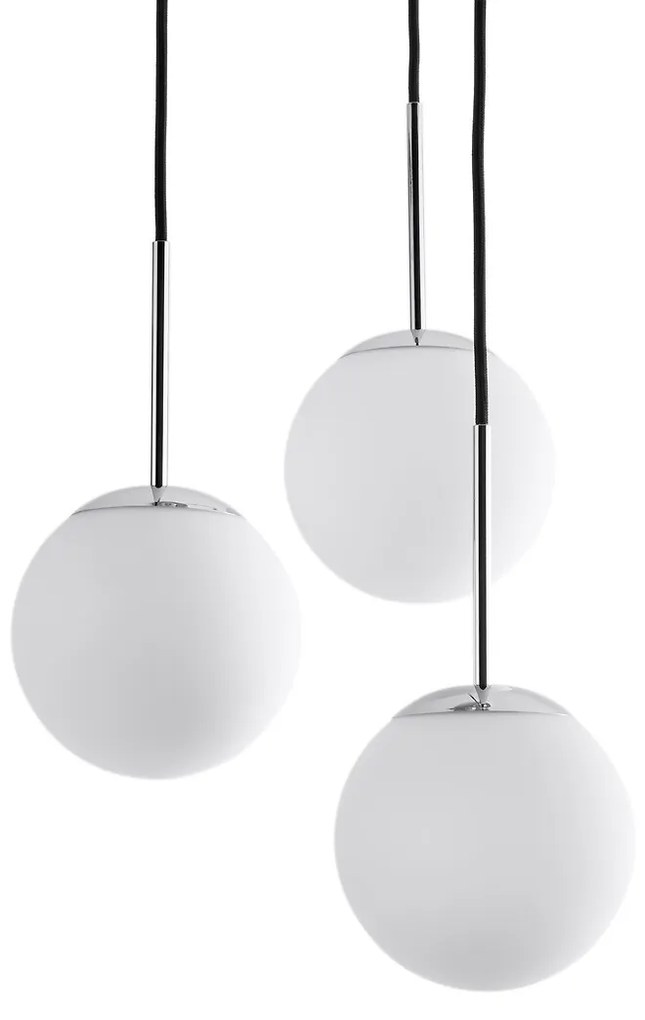 Hanglamp in metaal en opaline, Theide