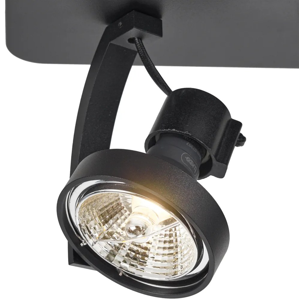 Design plafondspot zwart GU10 70mm 2-lichts draai- en kantelbaar - Vo