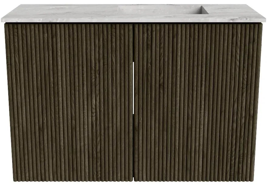Mondiaz Joya DLux 60cm toiletmeubel shadow met wastafel faye rechts 1 kraangat glace