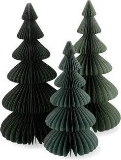 Honingraat boom, papier, groen, 23 cm