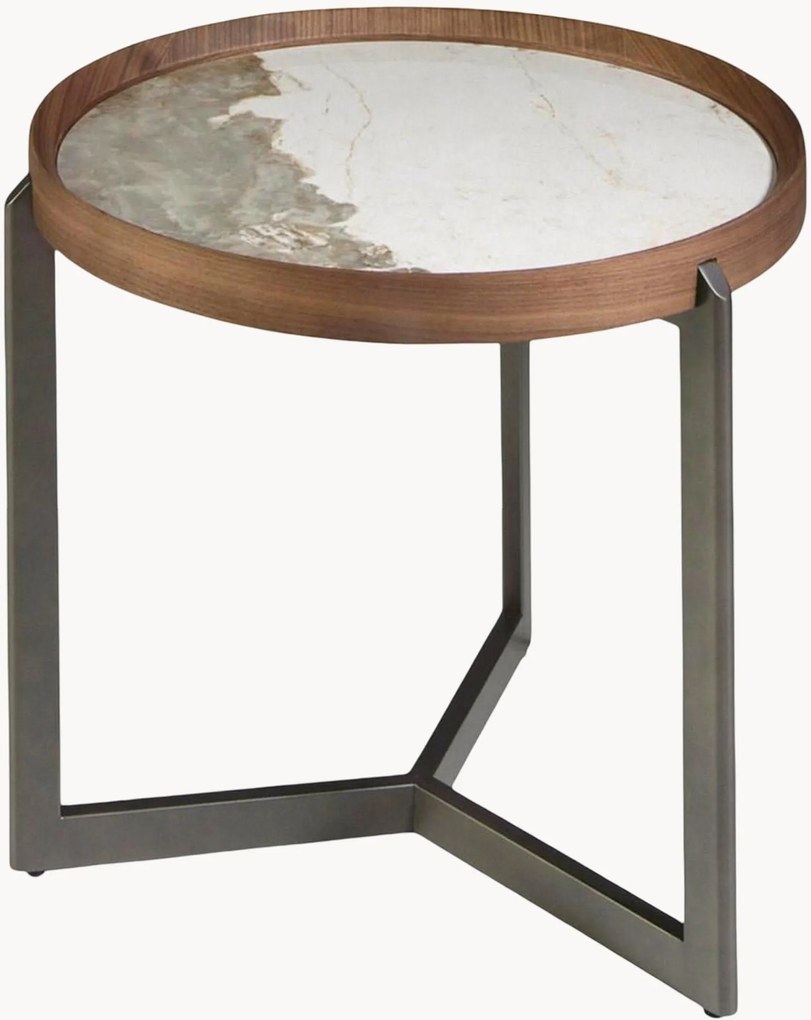 Ronde bijzettafel Ramón met marmerlook tafelblad