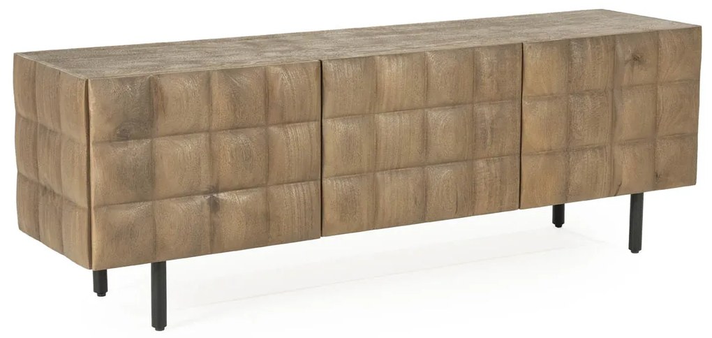Tv-meubel Mangohout Met Vierkantjes 162 Cm - 162x41.5x54cm.