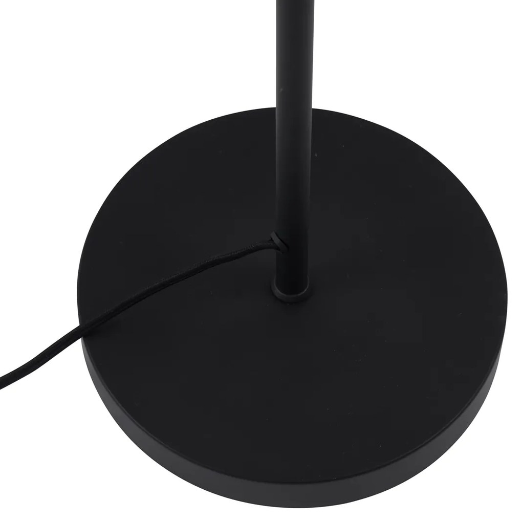 Retro vloerlamp zwart met brons glas - Bizle