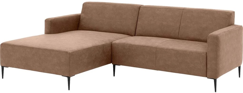 Goossens Key West bruin, micro leer, 2-zits, modern design