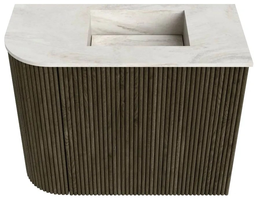 Mondiaz Joya DLux 50cm toiletmeubel ronding links shadow met wastafel faye rechts zonder kraangat ostra