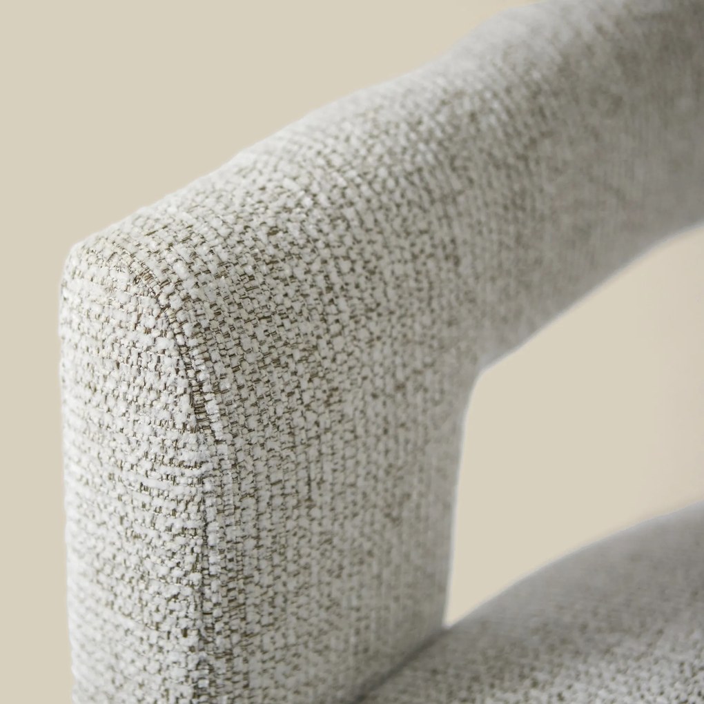 Design Eetkamerstoel Creme Volledig Stof