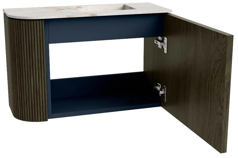 Mondiaz Joya DLux 60cm toiletmeubel ronding links shadow met wastafel faye rechts zonder kraangat frappe