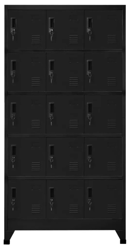 vidaXL Lockerkast 90x40x180 cm staal zwart