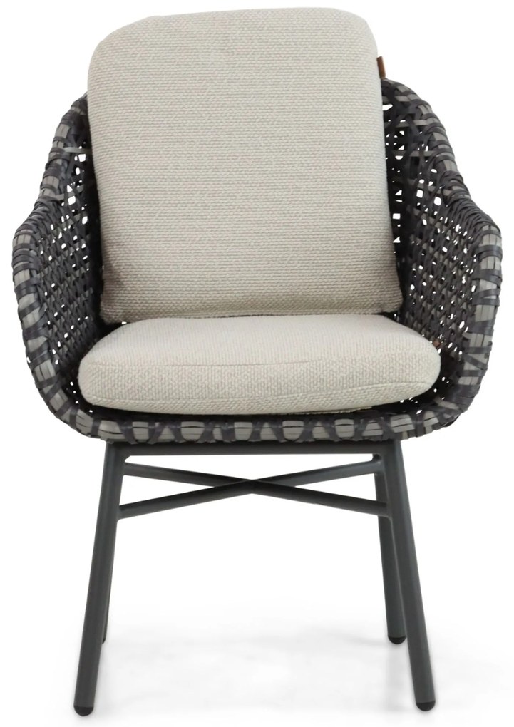 Tuinstoel Aluminium/wicker Grijs-antraciet Santika Yovan