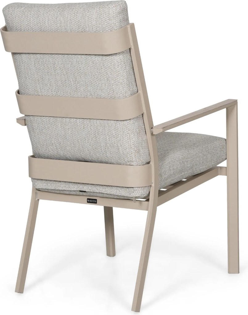 Tuinset Ronde Tuintafel 6 personen 150 cm Aluminium Zand/Beige Lifestyle Garden Furniture Lecce/Ancona