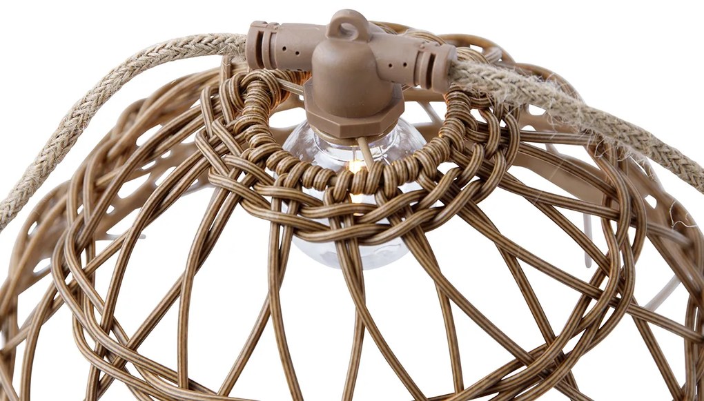 Buitenlamp Lichtsnoer bruin 8m 10-lichts IP44 - Alma IP44 Buitenverlichting rond