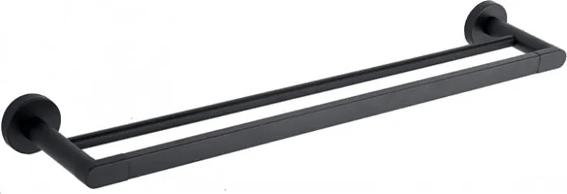 Mexen Tiber dubbele handdoekhouder, zwart - 7050525-70