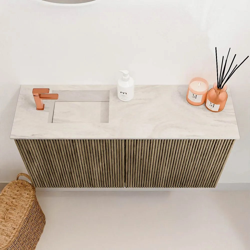 Mondiaz Joya DLux 80cm toiletmeubel dusk met wastafel faye links 1 kraangat ostra