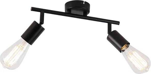 Moderne spot zwart 2-lichts verstelbaar - Facil