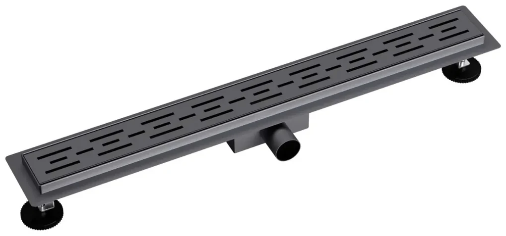 Sanigoods Nura douchegoot met flens 100cm gunmetal - verouderd ijzer