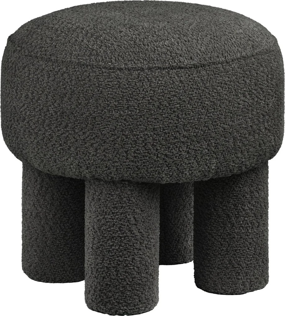 Canberra Poef Bouclé - Charcoal