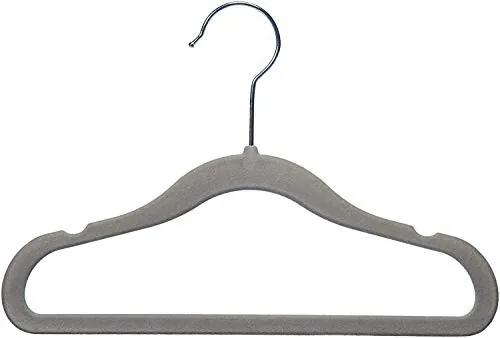 Fluwelen hangers voor kinderen - 30 stuks, grijs