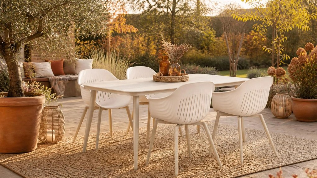 Tuinset 4 personen 180 cm Kunststof Taupe Lifestyle Garden Furniture Lissabon/Vienna