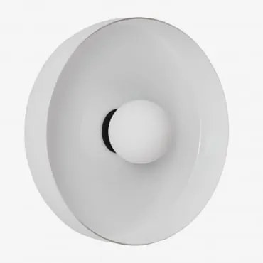 Jaxal Wandlamp Wit – Zwart & Ø35 Cm - Sklum