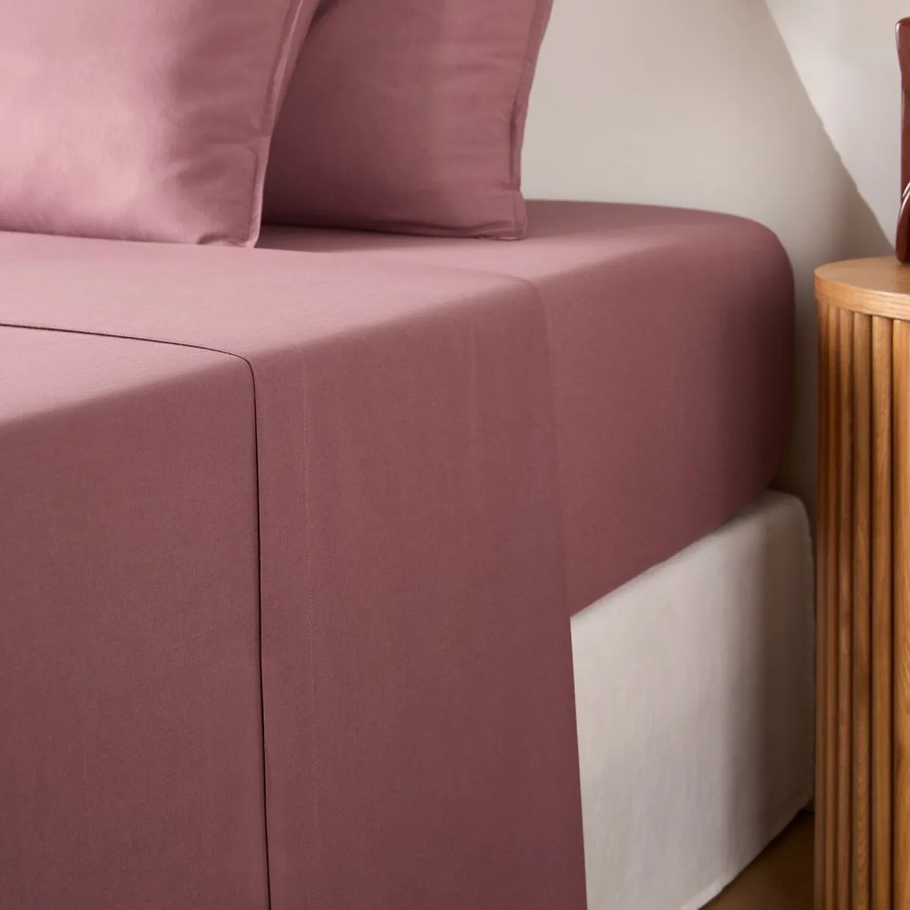 Effen plat laken in gewassen katoen, Scenario