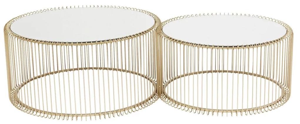 Kare Design Wire Messing Salontafelset Rond