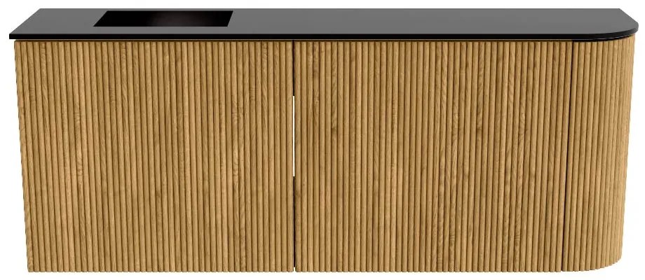 Mondiaz Joya 100cm toiletmeubel ronding rechts oak met wastafel faye links zonder kraangat urban