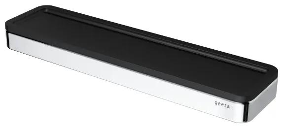 Geesa Frame Collection planchet 26x2.5x6.5cm zwart/chroom Messing 918805-02-06