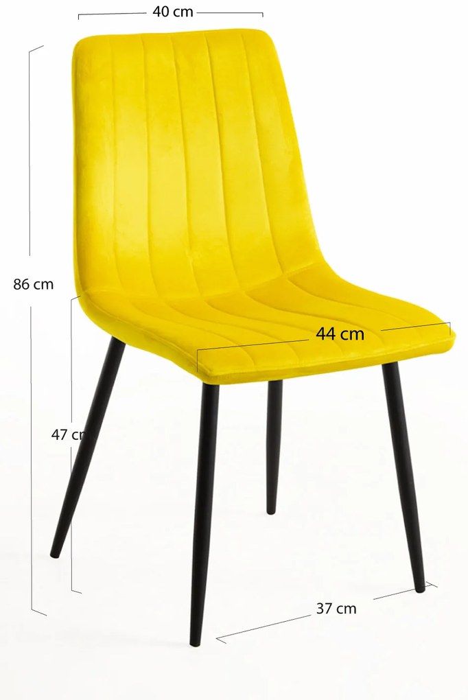 Set 4 Fluwelen Liny Stoelen