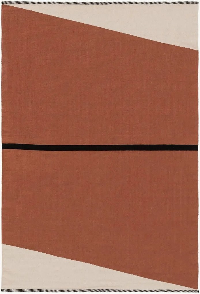 Handgeweven laagpolig katoenen vloerkleed Lenny