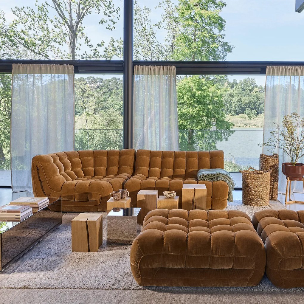 Modulaire gestoffeerde hoek, fluweel, JUD