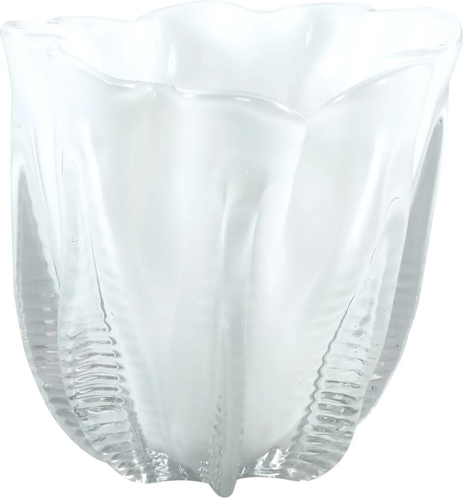 PTMD Collection | Vaas Marry lengte 20 cm x breedte 20 cm x hoogte 21 cm wit vazen glas vazen & bloempotten decoratie | NADUVI outlet