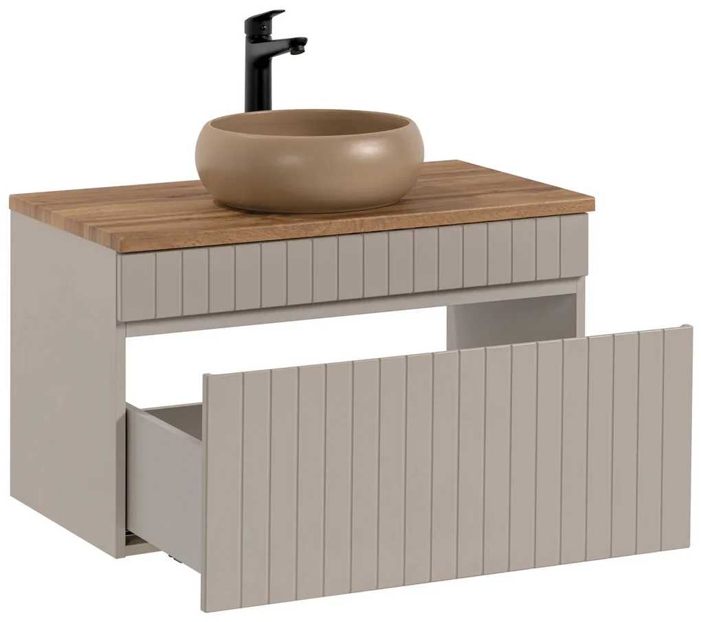 Comad Iconic Cashmere badkamermeubel 80cm met cappuccino waskom taupe ...