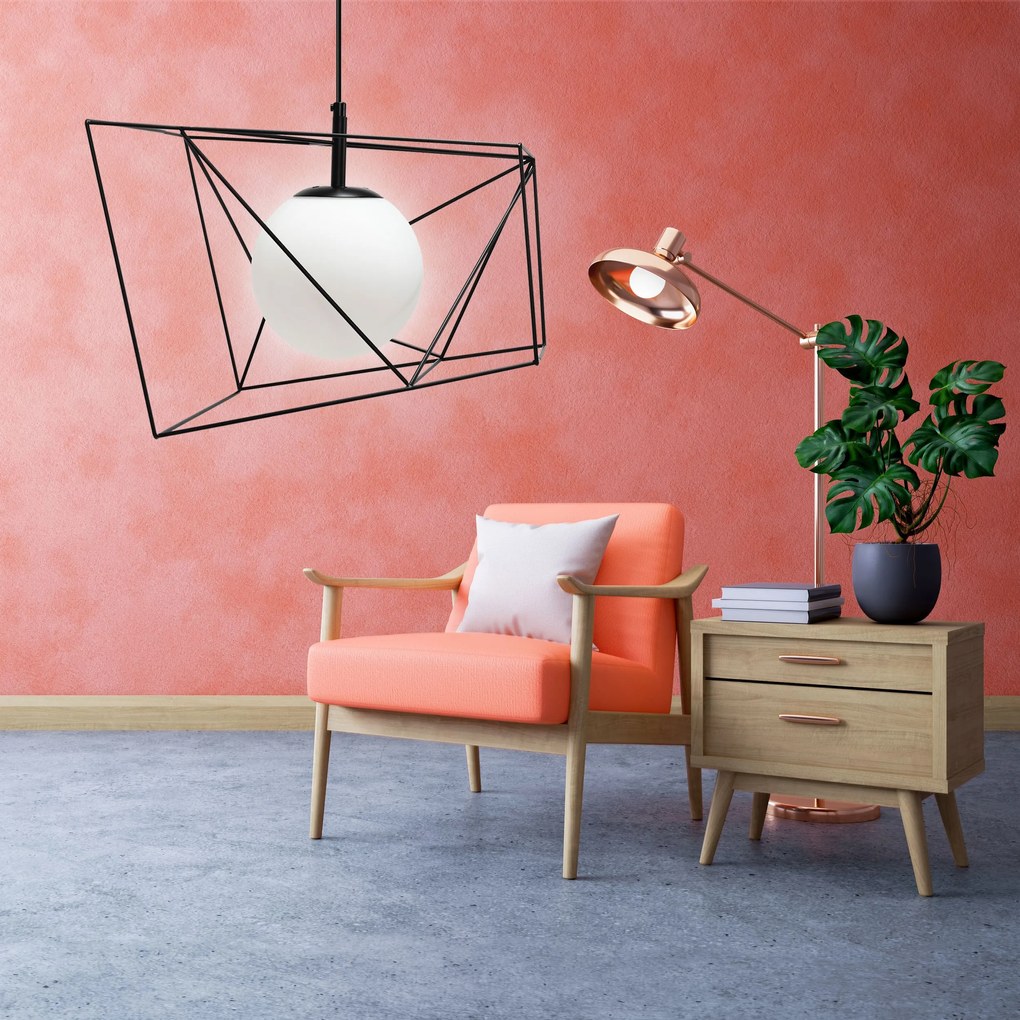 Hanglamp APP1022-1CP zwart wit