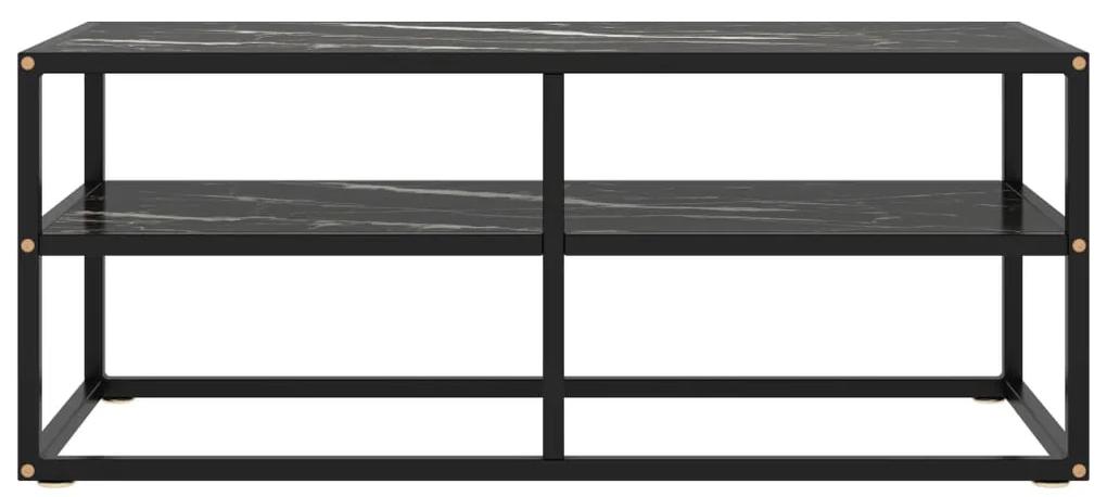 vidaXL Tv-meubel met zwart marmerglas 100x40x40 cm zwart
