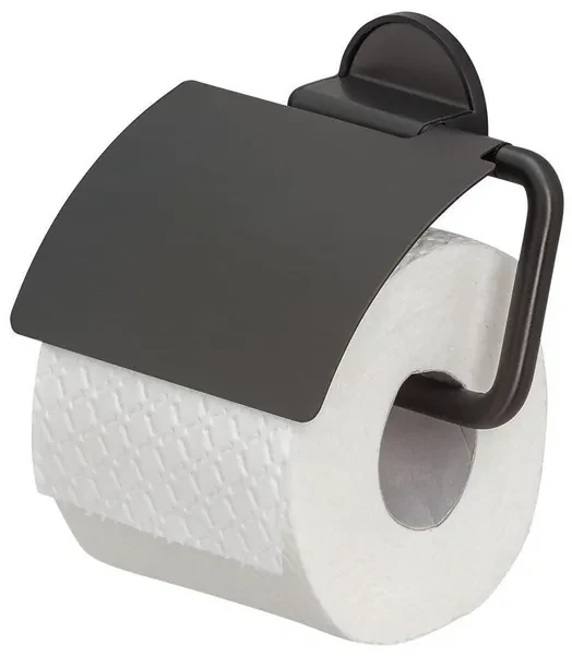 Tiger Tune Toiletrolhouder - met klep - zelfklevend - zwart 1326638946