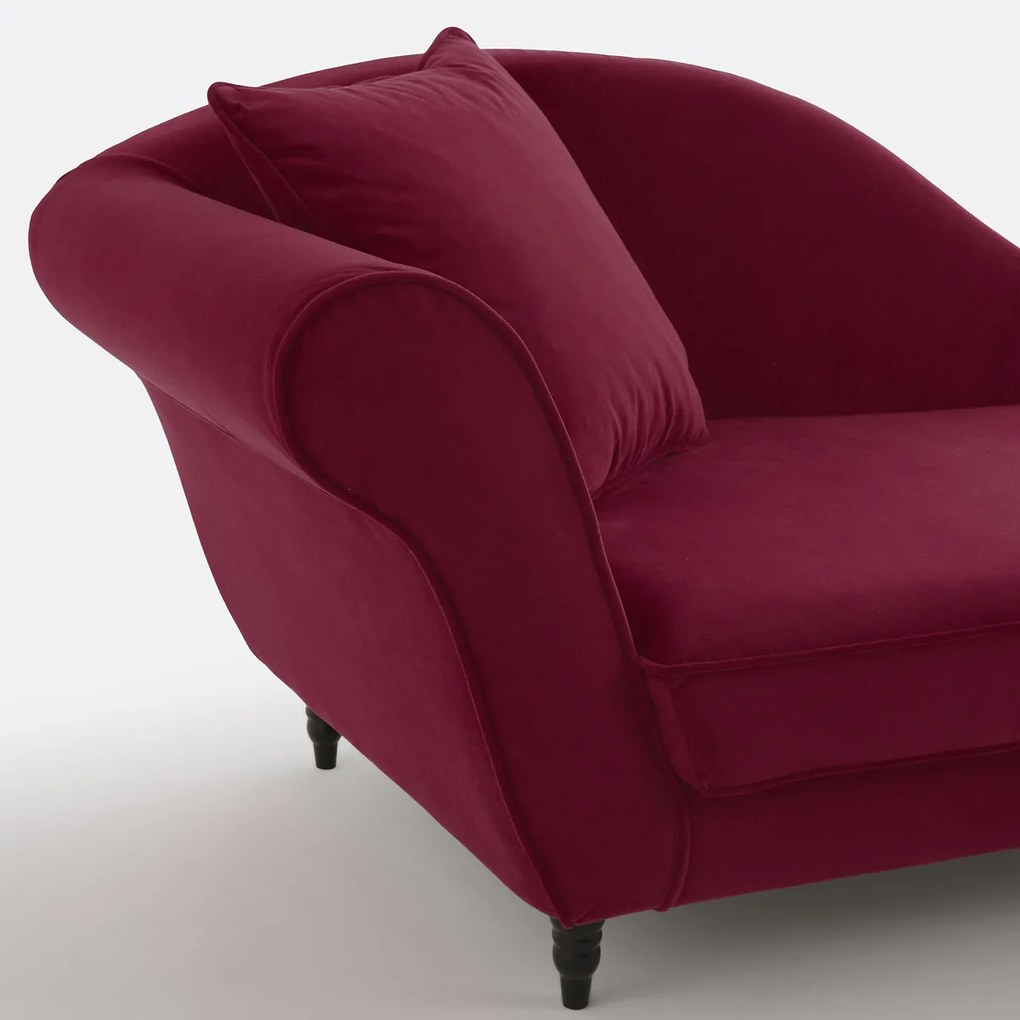 Longchair in fluweel Lipstick