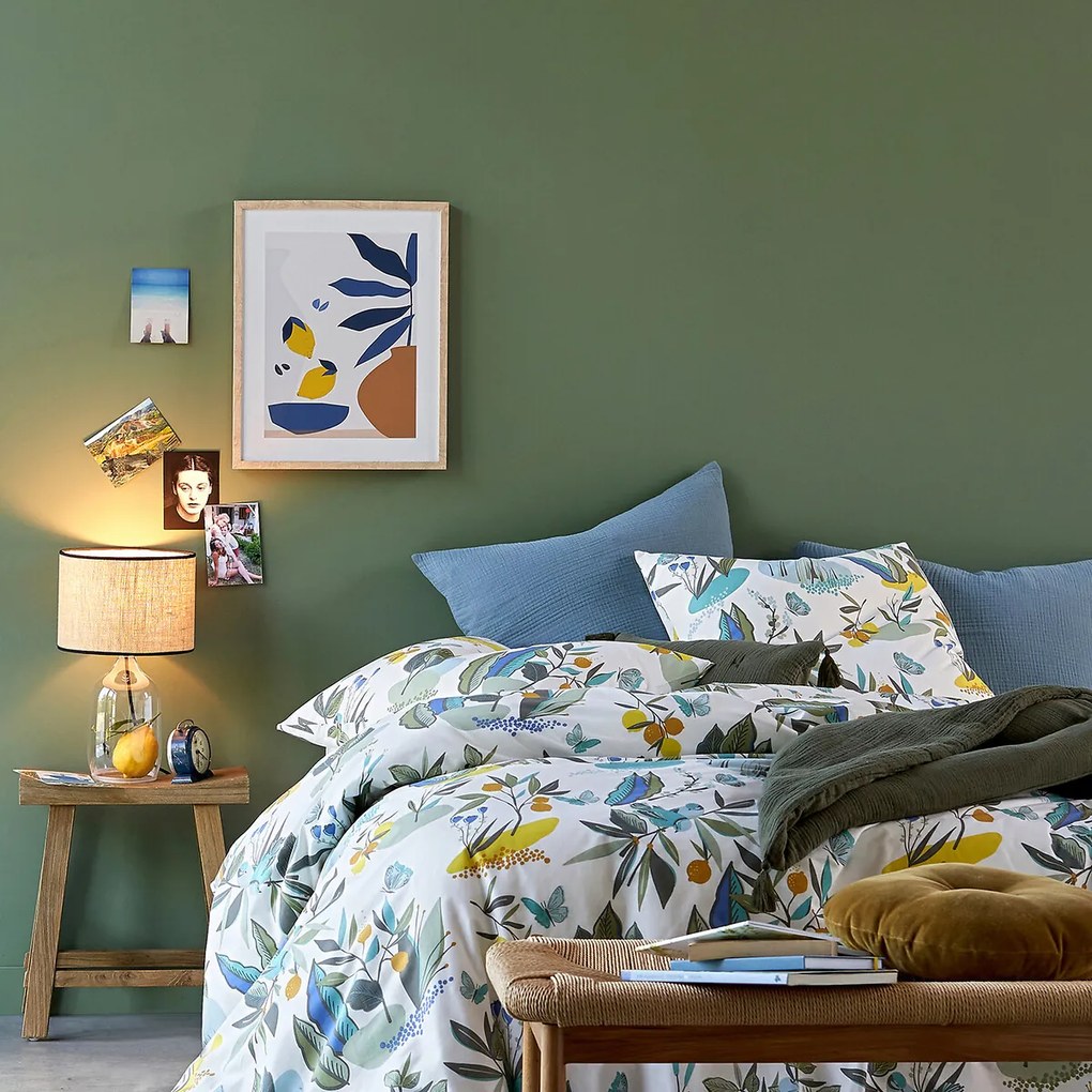 Tafellamp in glas en linnen, Ania