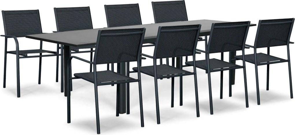 Tuinset 8 personen 200 cm Aluminium Grijs Presto Brentino/Tivario