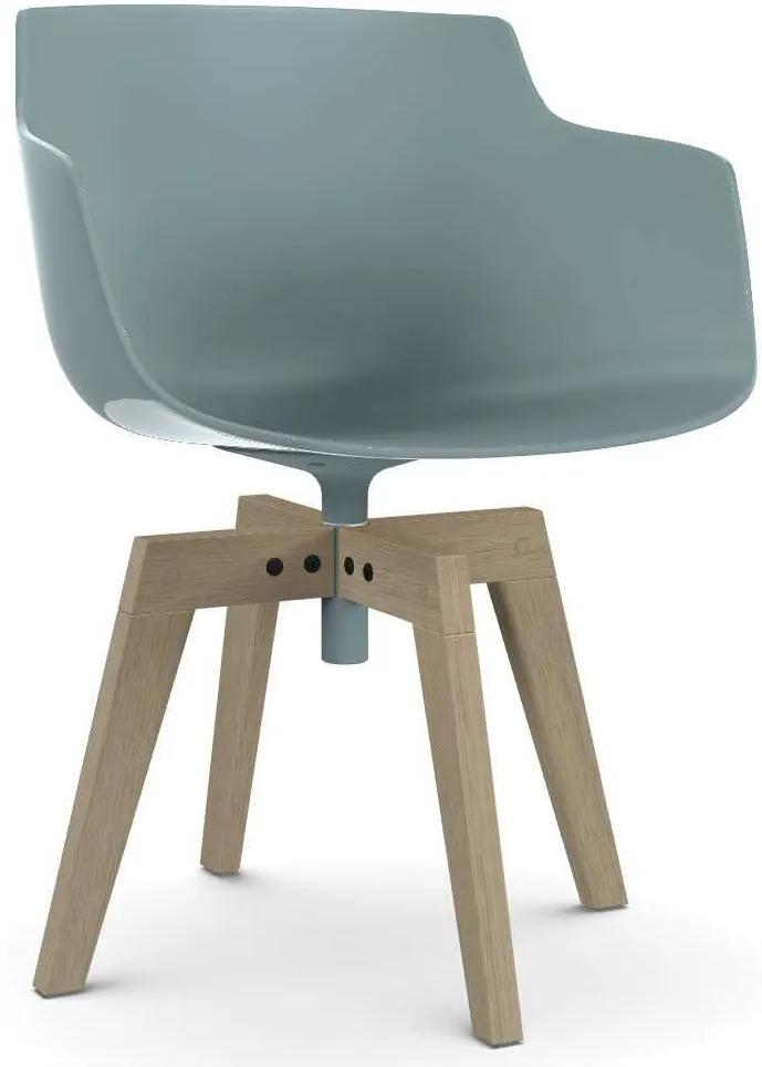 MDF Italia Flow Slim Color Oak stoel gebleekt avio blue